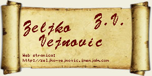 Željko Vejnović vizit kartica